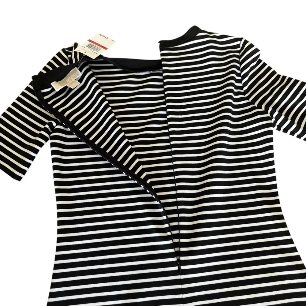 Michael Kors Black and White Sheath Mini Dress